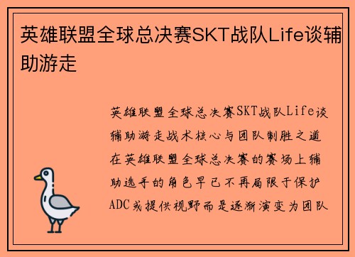 英雄联盟全球总决赛SKT战队Life谈辅助游走